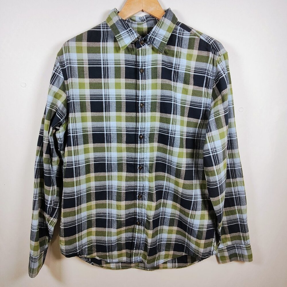 Banana Republic Men's Large Luxe Flannel Grant Fit Plaid Long Sleeve‎ Shirt